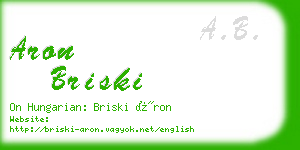 aron briski business card